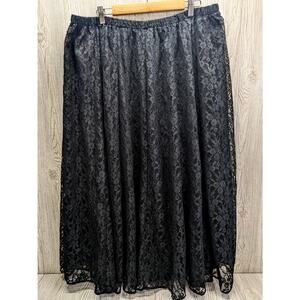 Fritzi Lace Overlay Midi Skirt Size 24W Vintage Witchy Goth Whimsigoth Wednesday